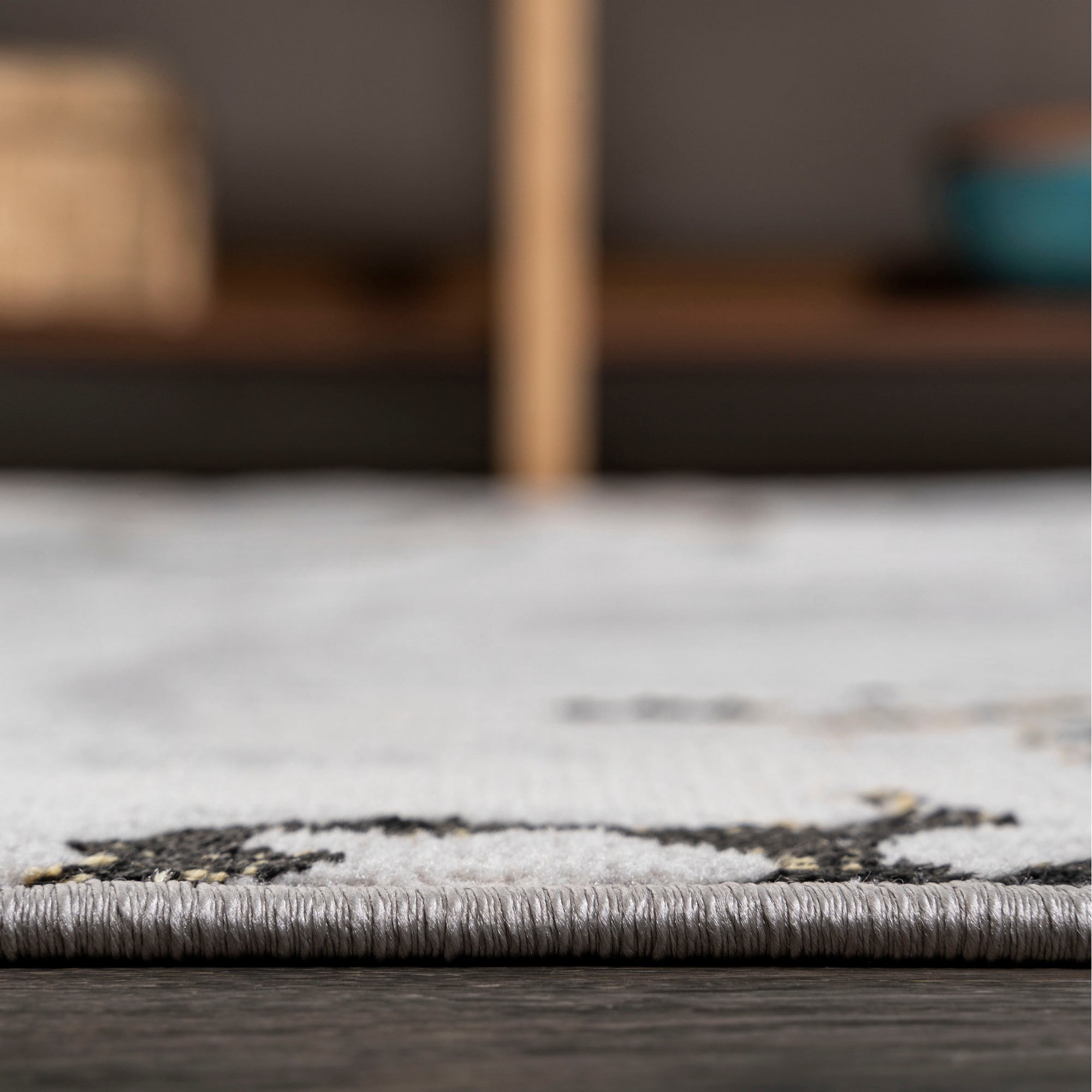 JONATHAN Y SILK ORCHID 2 x 8 Runner Rug, Swirl Marbled Abstract - Gray/Black, SOR203C-28