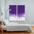 thumbnail image 4 of Purple Waves Kitchen Curtains 84 Inch Length, Ombre Abstract Art Gradient Modern Grommet Top Bedroom Living Room Curtains, Light Filtering Cafe Curtain Drapes 2 Panels Set 104''x84'', 4 of 9