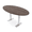 Lakeland Salt w/Silver Base, variant on Oval Bistro Height Meeting Table T-Shaped Metal Base 46x72 Bar Table