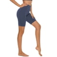thumbnail image 2 of Stelle Women’s 8” High Waisted Yoga Shorts with Two Side Pockets, 2 of 5