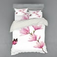 thumbnail image 2 of Ambesonne Nature Bedding Set 3 Pcs, Blossom Branch Flowers, Twin XL, Pink Maroon Burgundy, 2 of 3