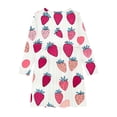 thumbnail image 3 of Odeerbi Niñas Vestido de Patinadora Estampado Fresa Vestidos de Princesa 4-14 Años Niñas Vestido de Patinadora Cuello Redondo Vestido de Manga Larga, 3 of 4