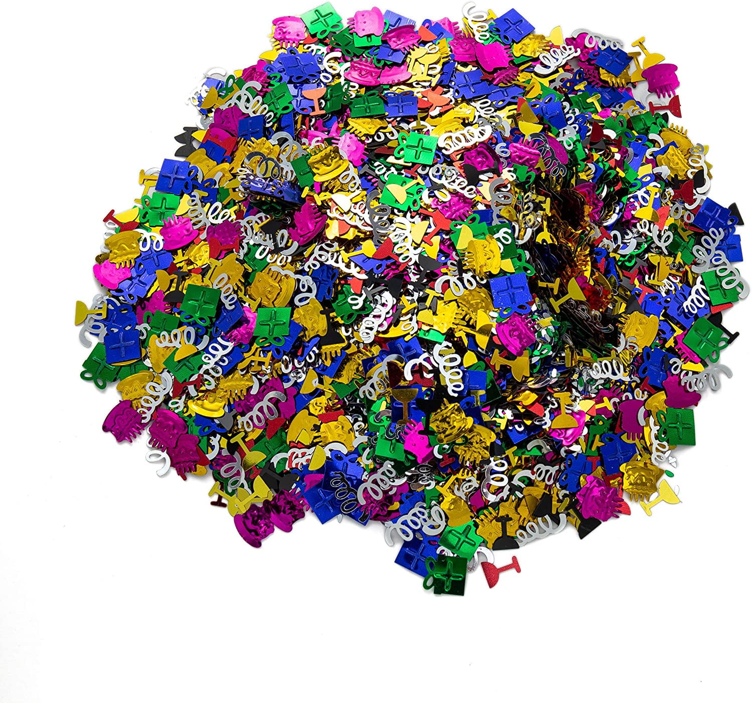 Qualatex 70 Rainbow Confetti Balloons - 18" Multicolor Foil Balloons For Parties