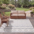 thumbnail image 3 of Safavieh Courtyard Kaelea Geometric Indoor/Outdoor Area Rug, Ivory/Navy Yellow, 5'3" x 7'7", 3 of 10
