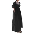 thumbnail image 4 of ZANZEA Women Square Neck Vintage Cuffs Puff Sleeve Elastic Maxi Dress, 4 of 5