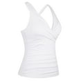 thumbnail image 4 of Firpearl Women's Underwire Swimsuit Top Modest Swimwear with Built in Bra Push Up Bathing Suit Tops White US12, 4 of 7