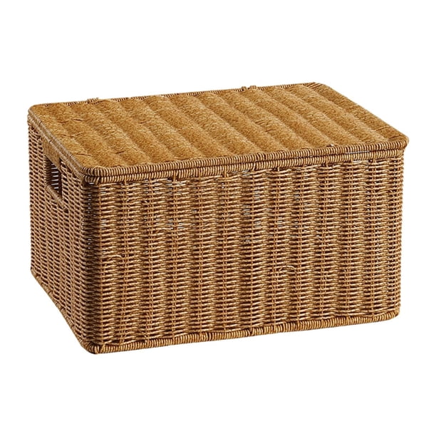 Cesta de almacenamiento con tapa organizadora para habitación infantil, cocina, encimera, sala de estar L
