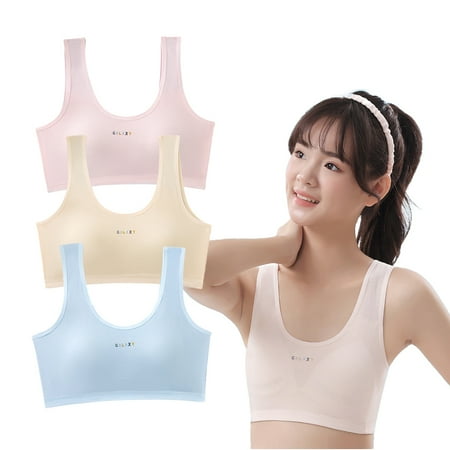 3 Pack Training Bras for Girls Flex Fit Seamless Cami Bralettes Girl Training Bra Teen Girls Clothes 10-16 Years