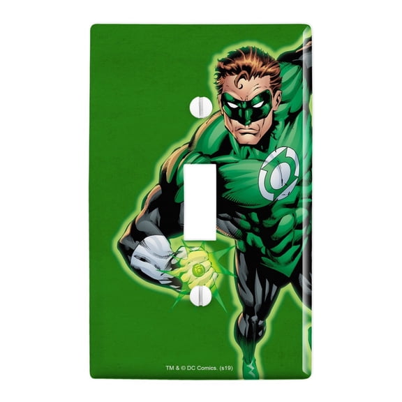 Green Lantern Character Plastic Wall Decor Toggle Light Switch Plate Cover