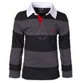 thumbnail image 4 of Polo Rugby à Manches Longues Rayé en Coton pour Garçons - Noir/charbon - Taille 8, 4 of 7