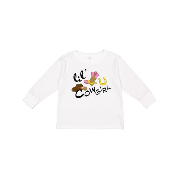 Inktastic Lil' Cowgirl Girls Long Sleeve Toddler T-Shirt