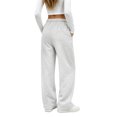 thumbnail image 3 of Temofon Fleece Lined Sweatpants for Women Wide Leg Casual Cotton Thick Lounge Pants Baggy Cozy Light Gray Sweatpants M, 3 of 8