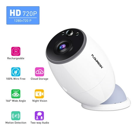 Wireless Security Camera IP Camera - FLOUREON 1.0 MGP 720P Smart HD Outdoor WiFi IP Camera with Night Vision - Waterproof Low Power