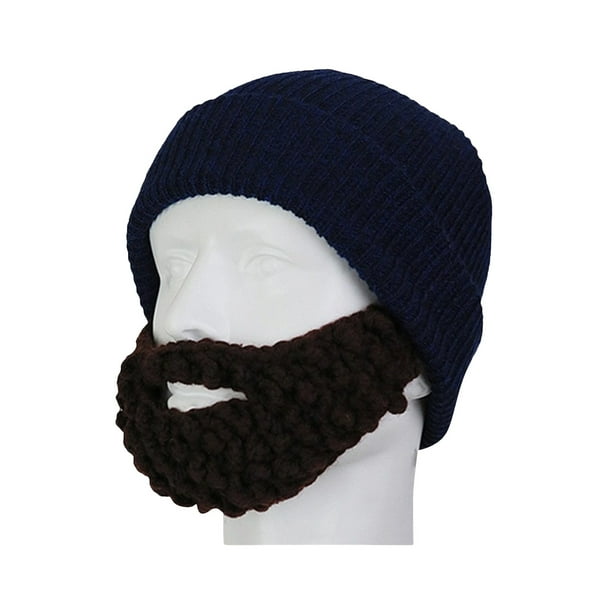 Máscara de barba grande divertida de hip-hop de hilo de punto, sombrero para adulto, sombrero con barba
