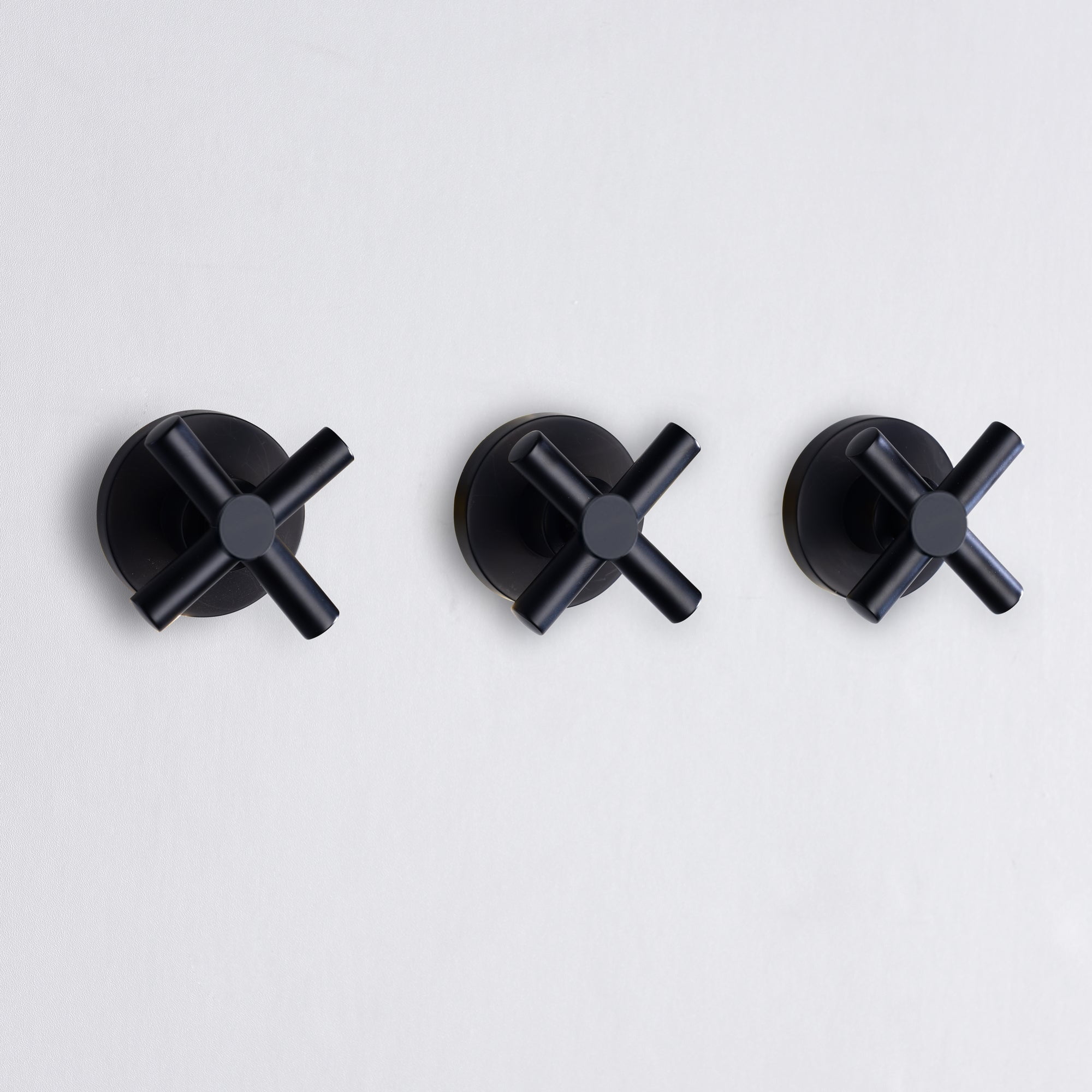 Wall Mount Bathtub Faucet with Hand Shower, 3 Handle Tub Shower Faucet Matte Black