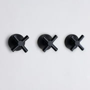 Wall Mount Bathtub Faucet with Hand Shower, 3 Handle Tub Shower Faucet Matte Black