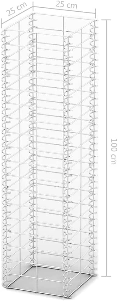 vidaXL 3X Gabion 59" Steel Retaining Wall Garden Edging Cage Basket Planter 9.8" x 9.8" x 59.1"