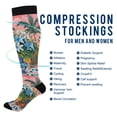 thumbnail image 2 of FORMRS Womens Knee High Socks Casual Long Thick Travel Daily Wear, 2 Pairs, Blue Flowers, 2 of 6