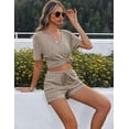 thumbnail image 5 of Avidlove Women Ribbed Knit Pajama Set Short Sleeve Top and Shorts Sleepwear Lounge Set Two Piece Shorts Outfits Set Loungewear S-XXXL, 5 of 6