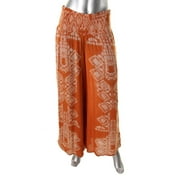 Free People Womens Printed Smocked Palazzo Pants