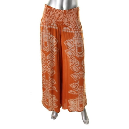 Free People Womens Printed Smocked Palazzo Pants