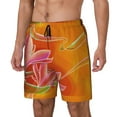 thumbnail image 2 of Gaeub Orange Flower Psychedelic Mens Swim Trunks Stretch Beach Shorts Quick Dry for Men Swim Shorts Swimwear with Pockets- XX-Large, 2 of 9