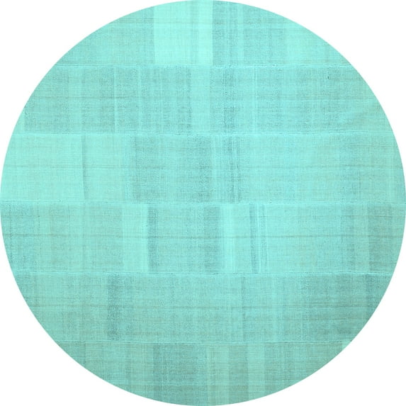 Ahgly Company Indoor Round Solid Light Blue Modern Area Rugs, 4' Round
