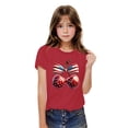 thumbnail image 2 of GERsome Girls 4th of July Patriotic Tops American Flag Graphic Tees Short Sleeve Crewneck T Shirts Loose Fit Summer USA Flag Stars Stripes Tops, 4-5 Years, 2 of 6