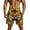 Yellow, variant on successthop Workout Shorts Men Big Men Animals Print Drawstring Knee Length Pant Elastic Waist Shorts with Pockets Green