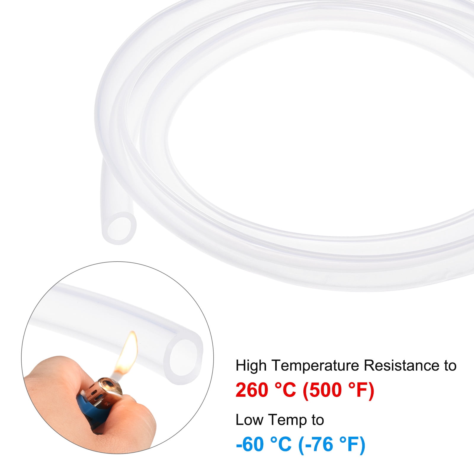 Uxcell Silicone Tubing, 15/32"(12mm) ID x 23/32"(18mm) OD Flexible Silicone Rubber Tube, 3ft High Temp Water Air Hose Pipe for Pump/Liquid Transfer/Brewing/Aquaponics [Clear]