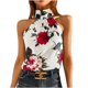 thumbnail image 4 of Moda para mujer Verano Impresión Halterneck Collar Tank Tops Sin mangas Hombro con fugas Chaleco Camiseta Top Pompotops lopia993532, 4 of 9
