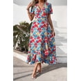 thumbnail image 4 of Vestido PRETTYGARDEN Mujer Boho Floral Maxi Cruzado XL, 4 of 7