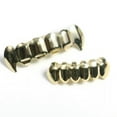 thumbnail image 3 of 14K Gold Plated Teeth Joker Grillz Top & Bottom Grill Set Halloween High Quality, 3 of 4