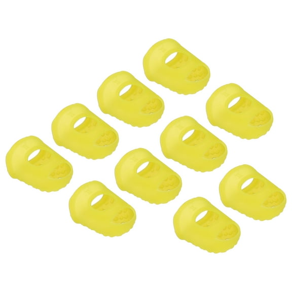 Uxcell Finger Tips Anti Slip Fingertip Protector, 10 Pack 28mm Silicone Finger Guard, Yellow