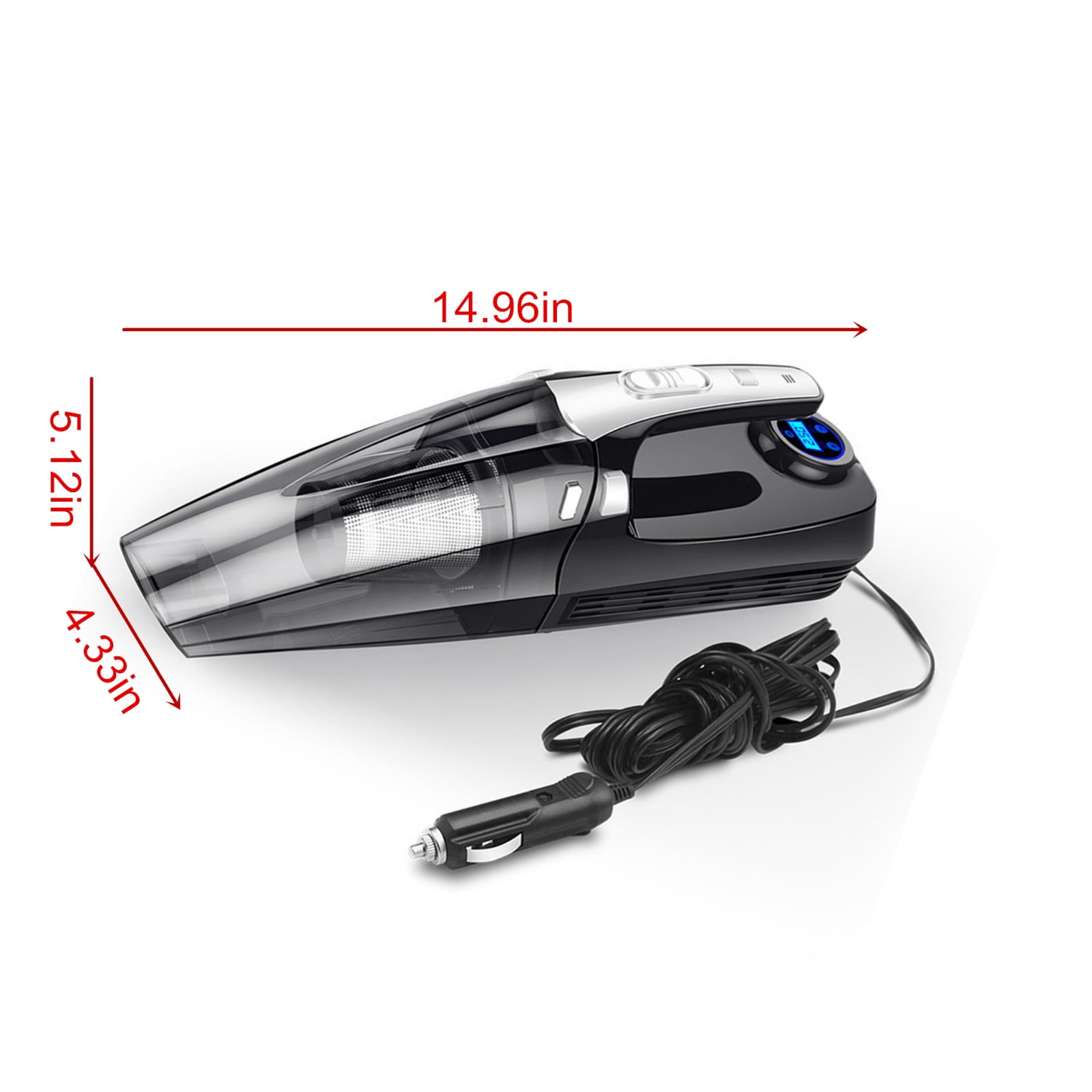 Car Vacuum Handheld Cleaner,Tire Inflator for Car,12V Auto Shut Off Compressor with Led Light,4 In 1 Portable Vacuum Cleaner with Pump Save 50% off