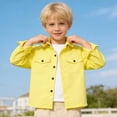 thumbnail image 7 of Yiyuu Little Boys Cotton Cargo Shirt Solid Long Sleeve Button Down Shirt, Sizes 4-12, 7 of 7