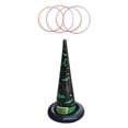 thumbnail image 2 of Tnarru 5 Pieces Halloween Rings Toss Game Set Halloween Games Throwing Rings Fun Activities Inflatable Witch Hats for Indoor Outdoor Green, 2 of 8