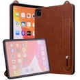 thumbnail image 2 of Case with Stand for iPad Air 11 inch M2 Case Air 6th Generation 2024 - Durable PU Leather Cover with Auto Sleep Wake, Card Slot, Hand Strap Feature For Apple iPad Air 11 (2024),Brown, 2 of 5