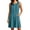 Blue, variant on Women's Sleeveless Embroidered A Line Dress Casual Tunic with Pockets Crew Neck Pull on Elegant Loose Fit Floral Embroidery Summer Beach Vacation Cocktail Dress