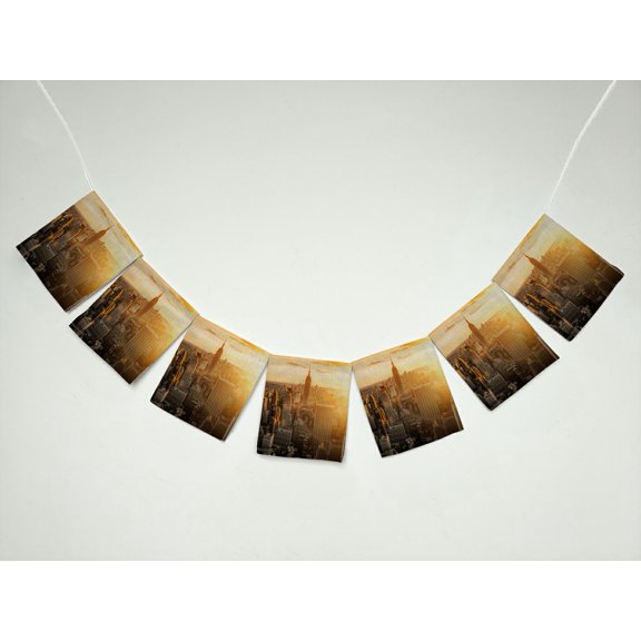 ZKGK New York City Skyline Banner Bunting Garland Flag Sign for Home Family Party Decoration