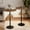 Rustic Brown + Black, variant on Round Bar Table Set of 2 with LED Lights, High Top Cocktail Pub Table Metal Frame Large Base for Home Kitchen Bar Living Room Black