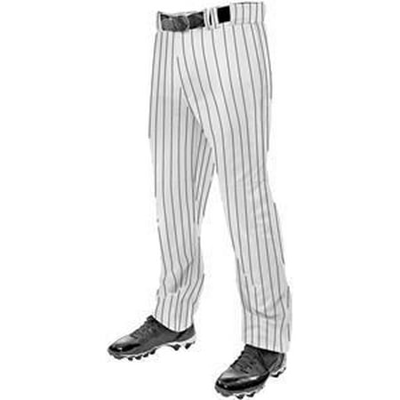Champro Triple Crown Open Bottom Pinstripe Youth Pants: BPPINUY XL / White/Black