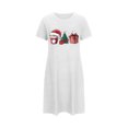 thumbnail image 2 of Sakmal Comfy Moomoo Nightgowns for Women White Oversized Christmas Cloud-Like Sleepwear Short Sleeve Crew Neck Graphic Short Nightgowns S-2XL, 2 of 5
