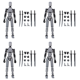 thumbnail image 1 of 1 Juego de maniquí 3D de Robot multiarticulado móvil 13 figura de acción ( ) negro gris, 1 of 3