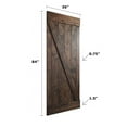 thumbnail image 2 of Coast Sequoia 36 in x 84 in Z Style Finished Knotty Pine Wood Sliding Barn Door With Hardware Kit (Kona Coffee), 2 of 8