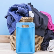 WHAMVOX Blue Plastic Washing Board Home Laundry Accessory for Cleaning Kids Clothes and Underwear 9.84x6.69 Inches