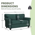 thumbnail image 6 of Nmkwnr 2 Seater Loveseat Sofa with Wood Frame, 57" Corduroy Sofa Couch for Living Room, Bedroom, Office, Dark Green, 6 of 9