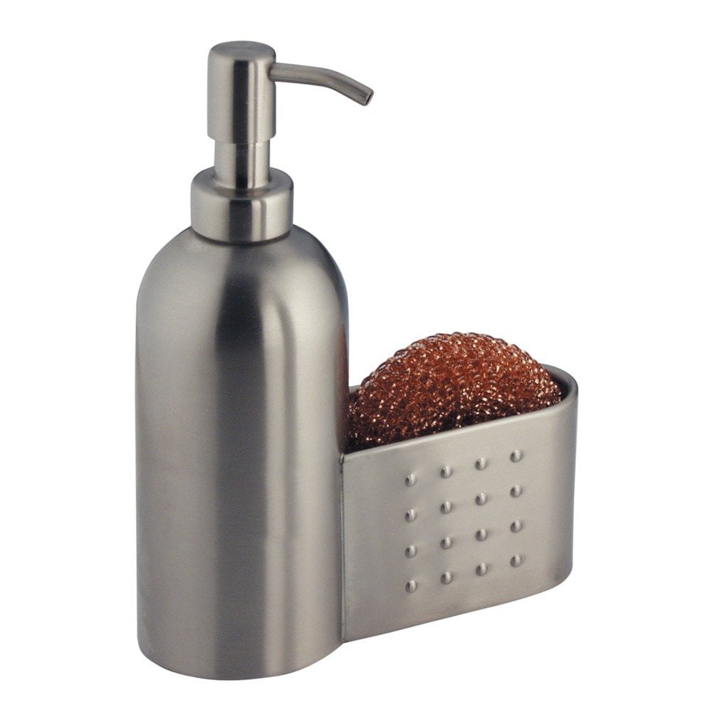 Sponge Holder Dish Soap Pump Dispenser for Kitchen Sink Caddy Organizer+ 