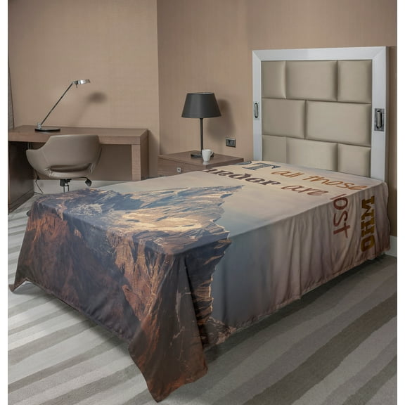 Ambesonne Saying Flat Sheet, Landscape Photography, Twin Size, Multicolor
