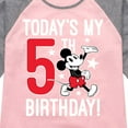 thumbnail image 3 of Mickey & Friends - Todays My 5th Birthday - Toddler And Youth Girls Raglan Graphic T-Shirt, 3 of 4